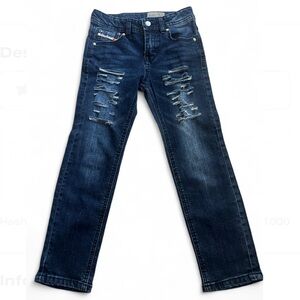 Diesel Kids Boys Thanaz J skinny Dark Wash Ripped distressed Jeans Size 6/7